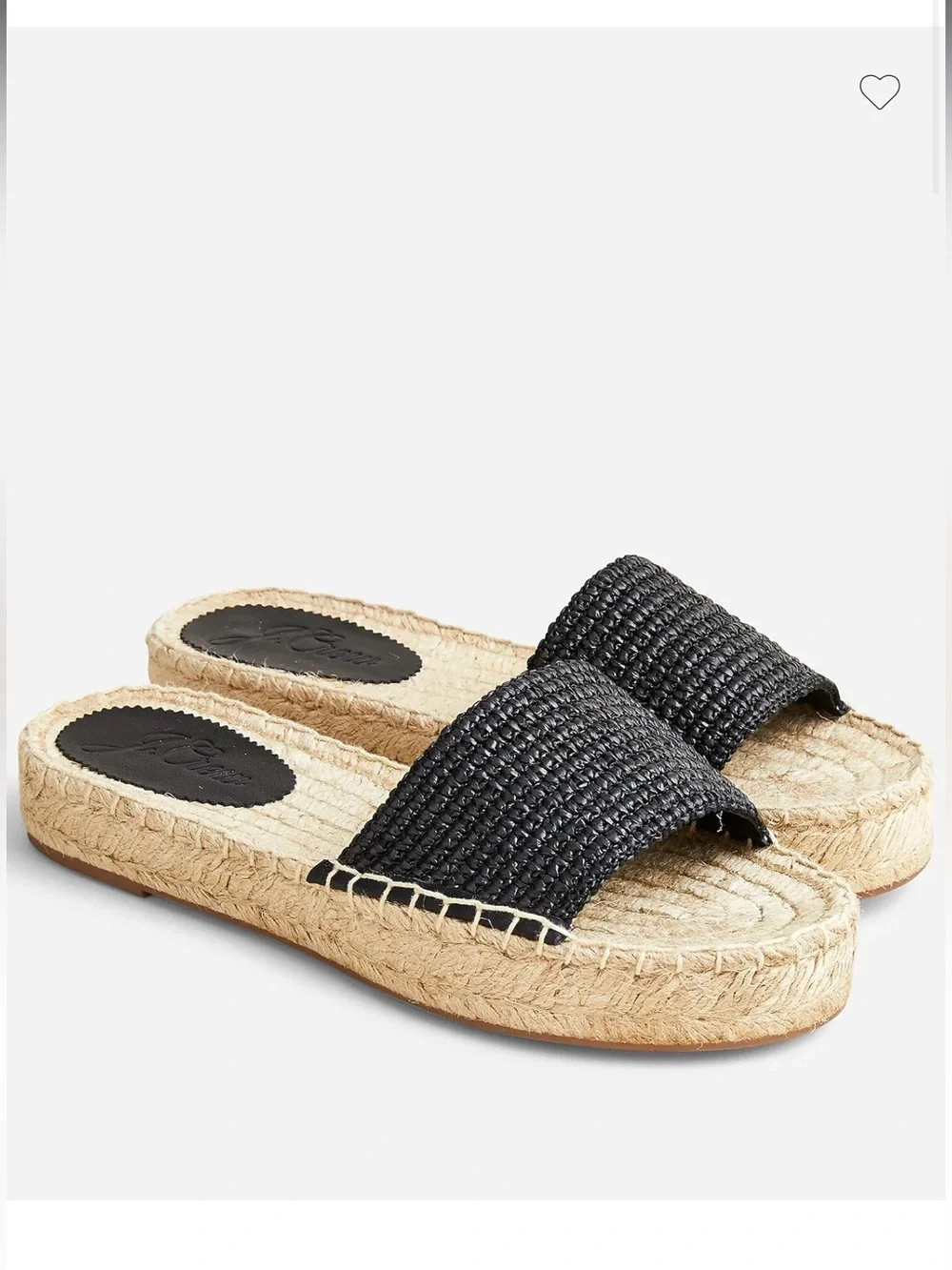 New J Crew Raffia Simple Strap‎ Slip On Espedrille Sandals Summer Resortwear